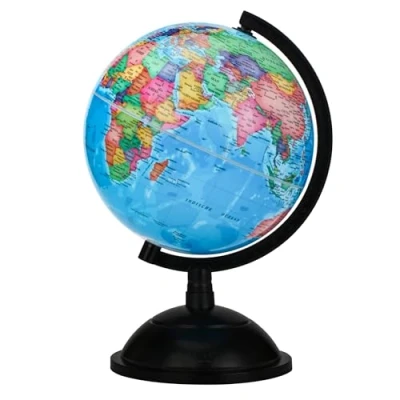 Image of EXERZ 20cm World Globe Political Map Dutch Self Assembled School Diameter