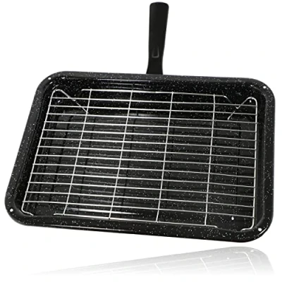 Image of Spares2go Small Grill Pan, Rack &amp; Detachable Handle for Zanussi Oven Cookers