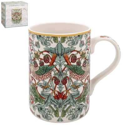 Image of The Leonardo Collection William Morris&#039; Strawberry Thief (Green) Design Fine China Mug