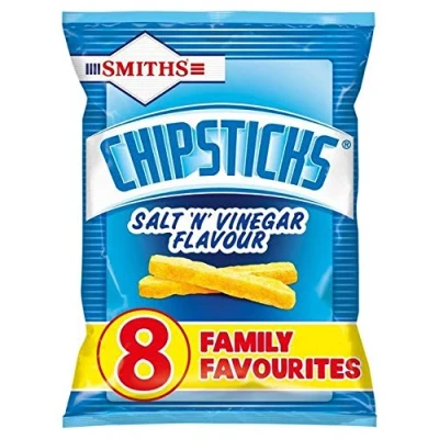 Image of Smiths Chipsticks Salt &amp; Vinegar Snacks 17g x 8 per pack