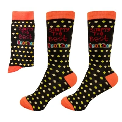 Image of SHATCHI Simply The Best Brother Novelty Socks For Men Designer Brothers Day Christmas Birthday Gift