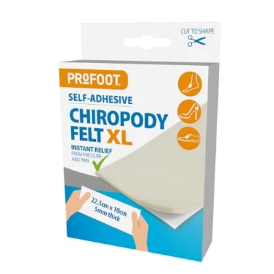 Image of Profoot Chiropody Felt XL Self Adhesive Padding for Foot Pain Instant Relief from Pressure Gentle on Skin Ideal Blisters, Bunions, Calluses &amp; Discomfort