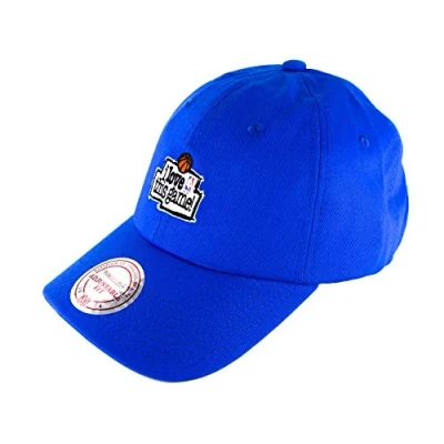 Image of Mitchell &amp; Ness NBA Curved Visor Dad Hat Strapback I Love This Game Logo, Royal