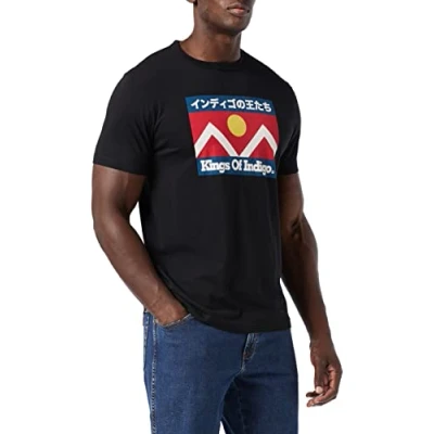 Image of Kings of Indigo Men&#039;s Darius T Shirt, Black (Black Mountain Flag 6907), X Large