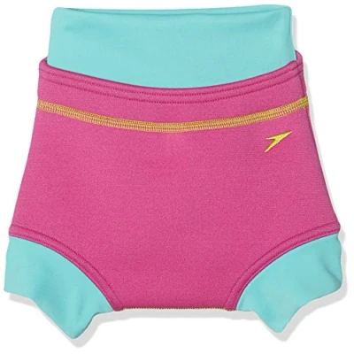 Image of Speedo Girls Swimnappy Cover Vegas Pink/Bali Blue/Lime Punch, 6 9 Months