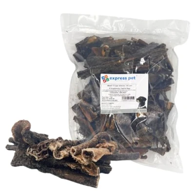 Image of Express Pet Supplies 1kg Dried Beef Tripe Sticks, 15cm (6 Inches), 100% Natural Air Dog Treat Chews