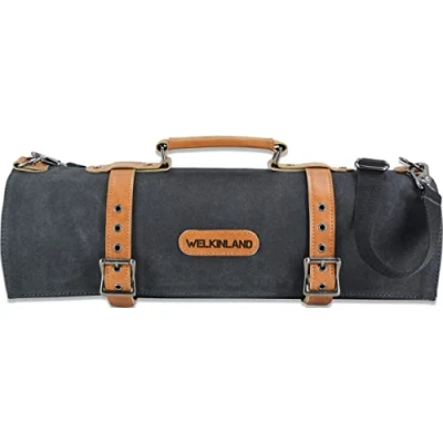 Image of 14 Pockets Knife roll, Leather roll canvas, bag holders, bag, Chef Pocket bags for