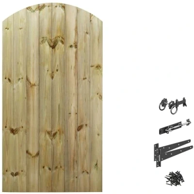 Image of Bespoke Custom Made to Measure Wooden Garden Gate/Tongue &amp; Groove Arch Top[6ft Tall (180cm),Upto 900mm Wide,Ring Latch]