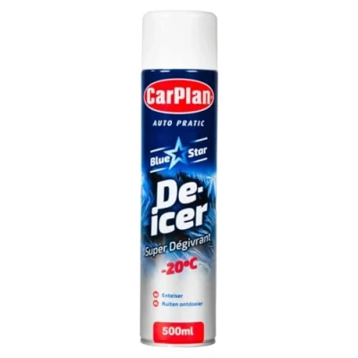 Image of CarPlan, Blue Star De Icer Aerosol, 500 ml (Pack of 1)