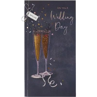 Image of UK Greetings Wedding Card For Him/Her/Friend With Envelope Champagne Design