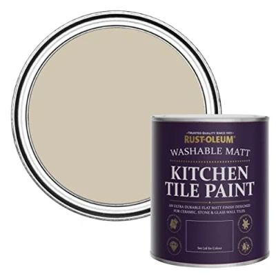 Image of Rust Oleum Grey water resistant Kitchen Tile Paint in Matt Finish Silver Sage 750ml