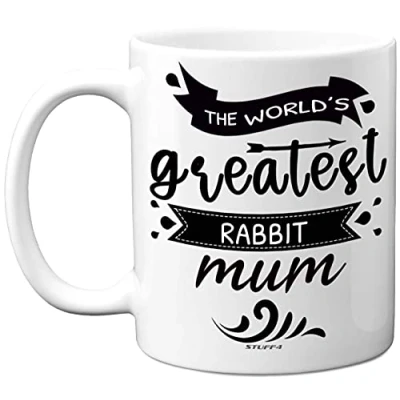 Image of Stuff4 The World&#039;s Greatest Rabbit Mum Mug, 11oz Ceramic Dishwasher Safe Premium Mugs, Gifts, Gifts for Lovers, Women