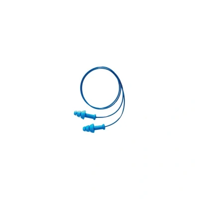 Image of Honeywell Howard Leight SmartFit Detectable Reusable Corded Earplugs, Blue, Flange Shaped, Suited for Food Industry, SNR 30 dB, 1012522 (Pack of 50 Pairs)