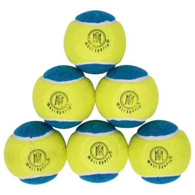 Image of Mozi Sports Cricket Tennis Balls Heavy Rubber for Play Weight 120gm (Blue/yell)