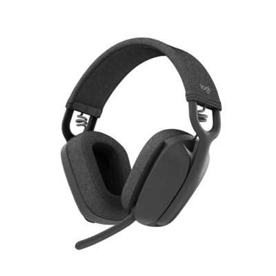 Image of Logitech Zone Vibe 100 Lightweight Wireless Over Ear Headphones with Noise Cancelling Microphone, Advanced Multipoint Bluetooth Headset, Works Teams, Google Meet, Zoom, Mac/PC Grey