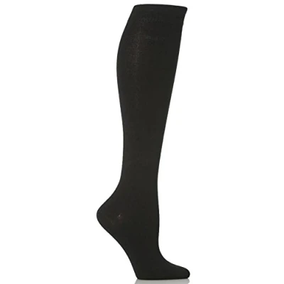 Image of 2 Pair Black Plain Bamboo Knee Highs Ladies 4 8 Elle