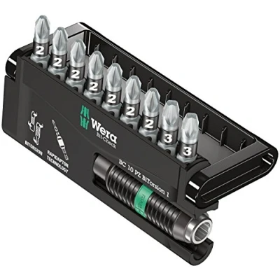 Image of Wera Bit Check 10 PZ BiTorsion 1 All Round Long Life Pozidriv Set, for drill/drivers, 10pc, 05056368001
