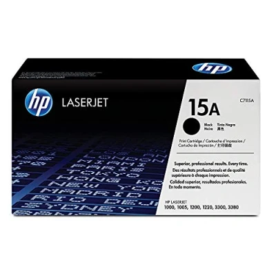 Image of HP C7115A 15A Original LaserJet Toner Cartridge, Black, Single Pack