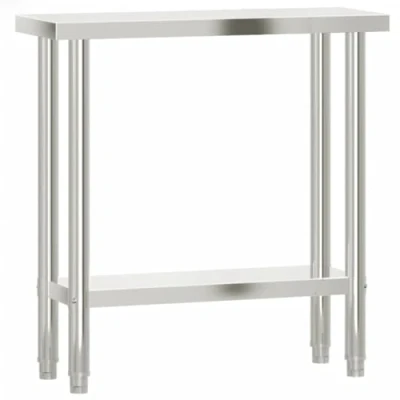 Image of vidaXL Kitchen Work Table 82.5x30x85 cm Stainless Steel