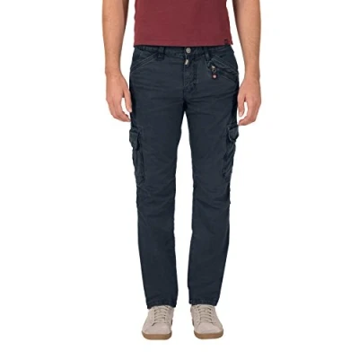 Image of Timezone Men&#039;s Regular Ben Cargo Trouser, Blue (Dark Night 3115), 30 W/32 L