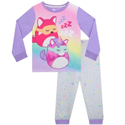 Image of Squishmallows Girls Pyjamas Purple 5 6 Years