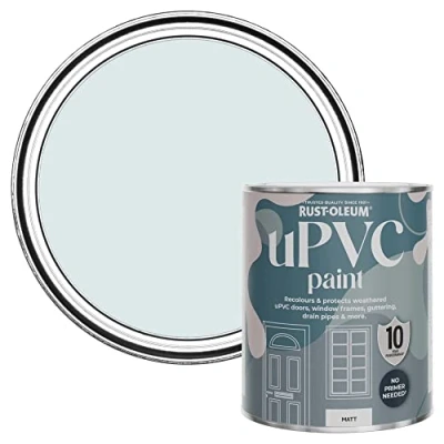 Image of Rust Oleum Blue uPVC Door and Window Paint in Matt Finish Marcella 750ml