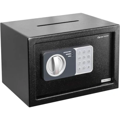 Image of Genie Hand Electronic Home Safe with Key and Combination Lock, High Security Money Box for Cabinet B Class Lock Anti Bounce Technology