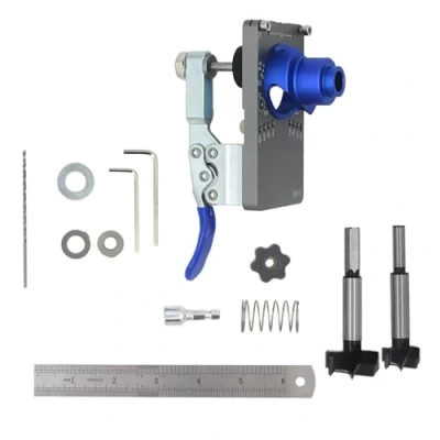 Image of 35mm Concealed Hinge Jig Boring Hole Drill Guide Cutter Bit Set Door Template and for Cabinet