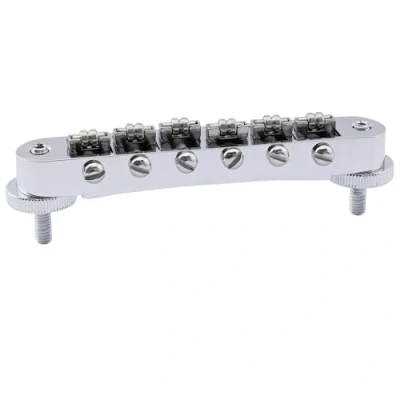 Image of Musiclily Pro 10.4mm Roller Saddle ABR Tune O Matic Bridge with M4 Post for Les Paul Style Electric Guitar,Chrome