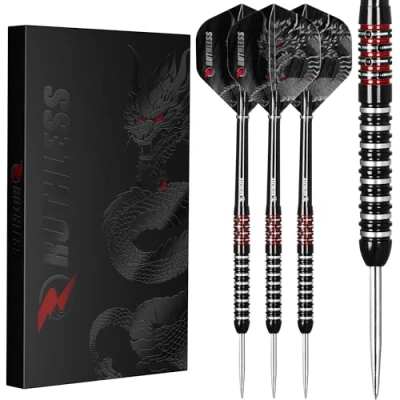 Image of RUTHLESS Animal Darts Set Steel Tip 90% Tungsten Barrel Dart Flights and Stems Included Available in Multiple Designs Weights. (Dragon, 24g)