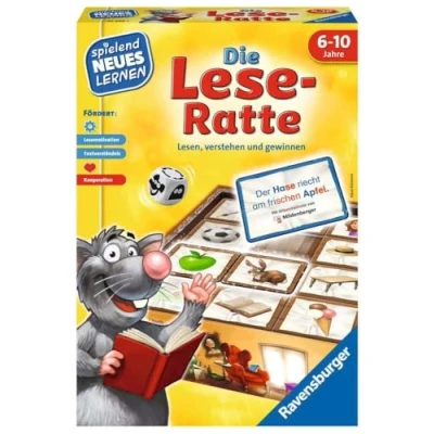 Image of Ravensburger 24956 The Reading Rat, Play and Learning for Children, Educational Game Children from 6 10 Years, Playful 1 4 Players, Great