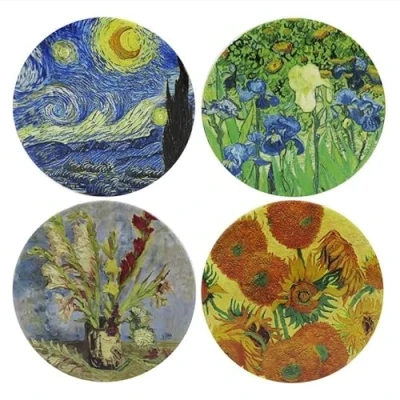 Image of lesser and pavey LP95051 Ceramic Coasters Van Gogh design Set of 4, Multicolor