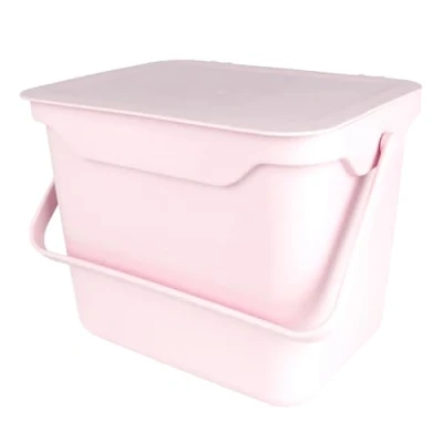 Image of All Green Easy Eco Pink Kitchen Compost Caddy/Food Recycling Waste Bin 5 Litre (5L)