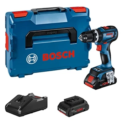 Image of Bosch Professional 18V System Cordless Drill Driver GSB 90 C (incl. 2 x PROcore 4.0 Ah Batteries, 40 GAL Charger, in L BOXX)