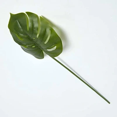 Image of HOMESCAPES Artificial Monstera Leaf 70 cm Faux Foliage Single Stem Tropical for Bouquet or Floral Arrangement