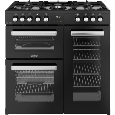 Image of Belling Cookcentre 90cm Dual Fuel Range Cooker Black