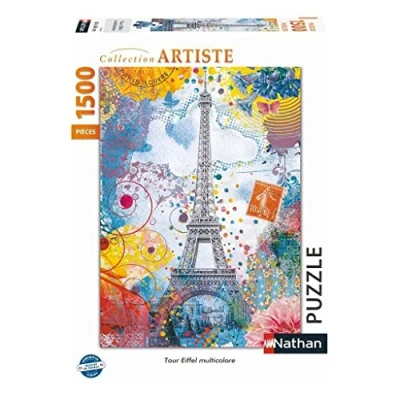 Image of Puzzle 1500 pieces Tour Eiffel multicolore Nathan Adultes Des 14 ans