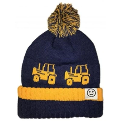 Image of WackySox Tractor Navy and Gold Bobble Hat