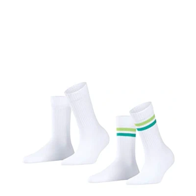 Image of ESPRIT Women&#039;s Tennis Stripe 2 Pack W SO Cotton Patterned Pairs Socks, White (Woolwhite 2090) new eco friendly, 2.5 5