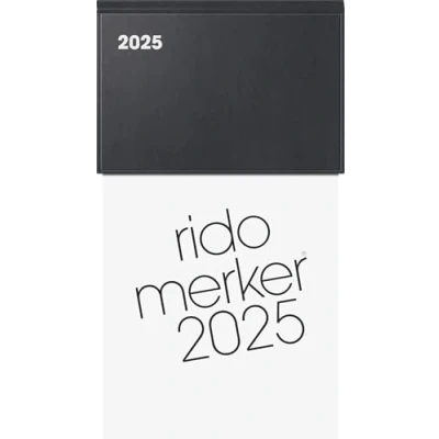 Image of rido/idé Notebook, model Merker (2025), 1 page = day, 108 x 201 mm, 736 pages, plastic cover, black