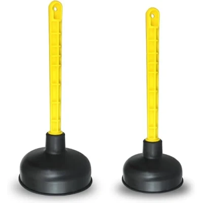 Image of Mario10 (Set of 2) 4.52in/5.51in Rubber Sink Plunger Toilet Unblocker Heavy Duty Bathroom Drain Tool to Unclog Shower for