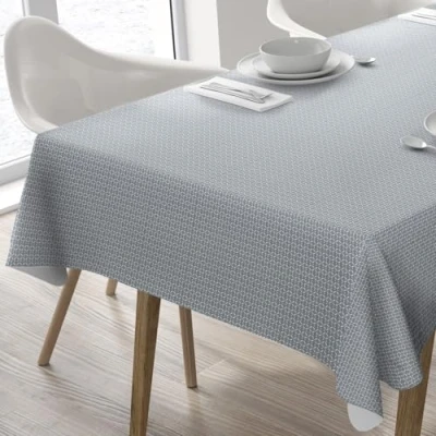 Image of Home Direct Rectangular Oilcloth PVC Wipe Clean Tablecloth 140cm x 180cm 55x70 Light Grey