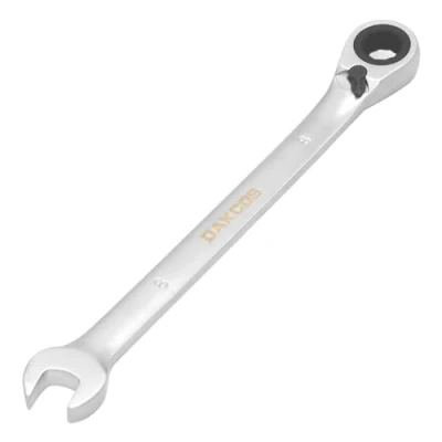 Image of DAKCOS Fixed Head Reversible Ratchet Spanner 8mm Ratcheting Combination Wrench Chrome Vanadium Steel