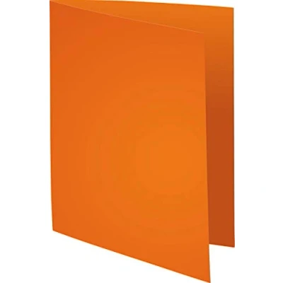 Image of Exacompta Ref 421007E Forever Square Cut Folder with Decal Edge 240 x 320mm in Size, Suitable for Storing A4 Documents, Made from 170gsm Recycled Board Orange (Pack of 100)