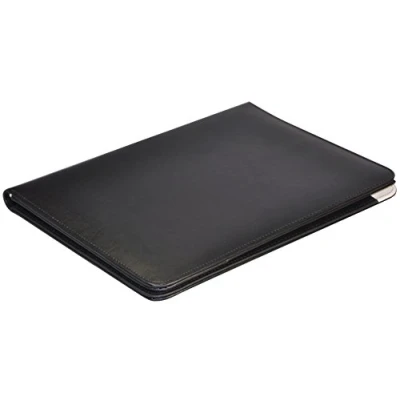 Image of Monolith Leather Conference Folder with A4 Pad Black