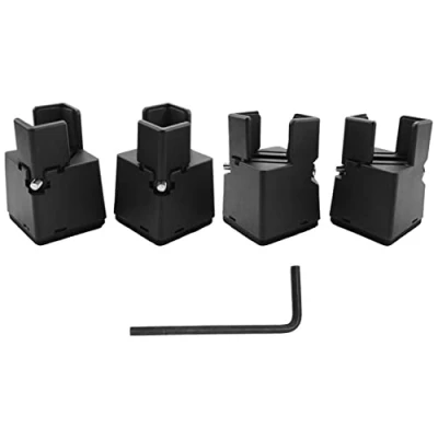 Image of Eighosee Adjustable Chair Risers with Screw Clamp, 2 Inch Height Sofa Tables Bed Furniture Risers, (Black, 4 Pack)