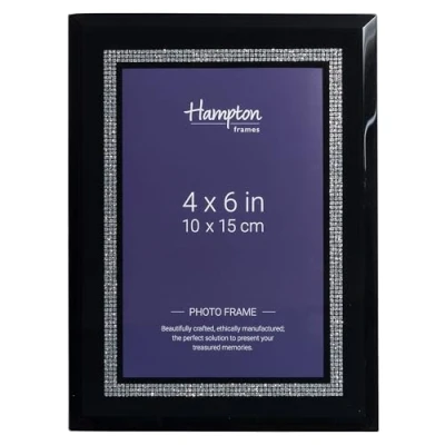 Image of Hampton Frames RITZY 4x6 (10x15cm) Gloss Black Photo Frame Glass RIT46BLK