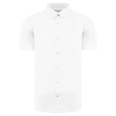 Image of Ben Sherman Mens SS Shirt 5059508251631 White Cotton Size Small