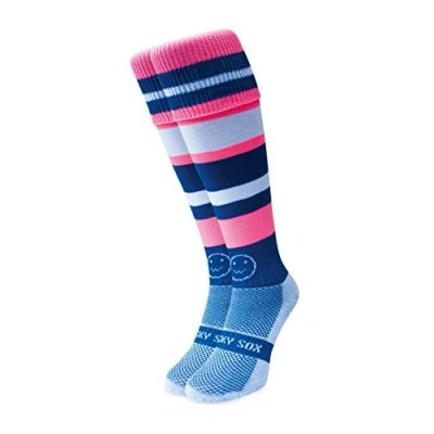 Image of WackySox Bobby Dazzler Knee Length Rugby Socks Sports for Men and Women Womens Mens Walking Riding Hockey Football Running Club Team Activities