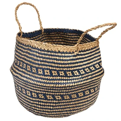 Image of Large Navy Blue Seagrass Basket